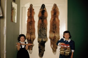 Ruth and Naomi with fox skins