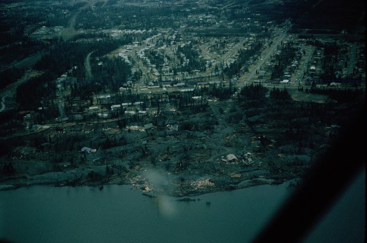 Turnagain Arm housing area, over-looking the Cook Inlet, which then sheered away in the earthquake