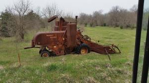 Vintage combine - courtesy photo from Paul Penner, Past President of the National Association of Wheat Growers