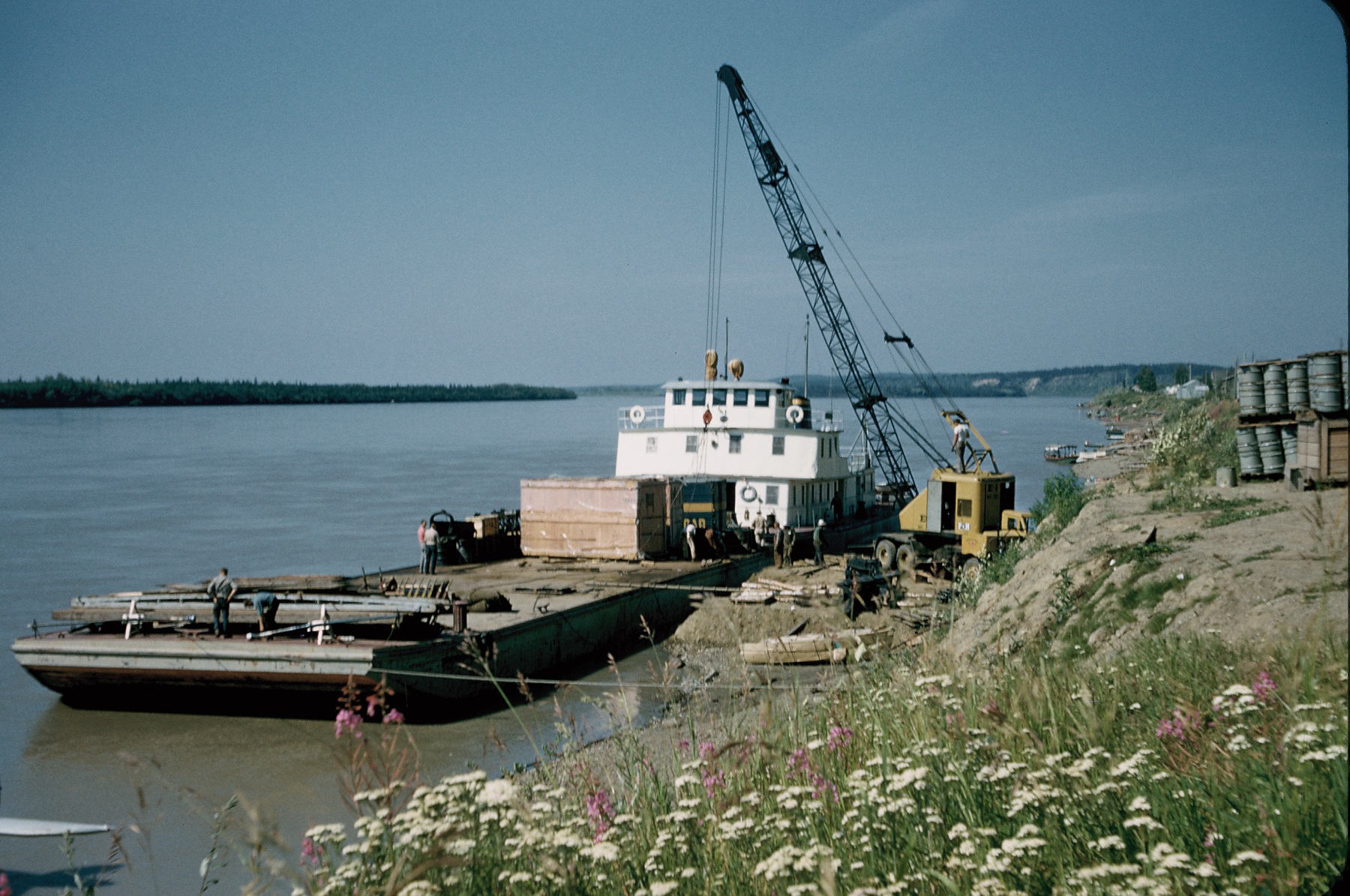 barge docked one Yukon